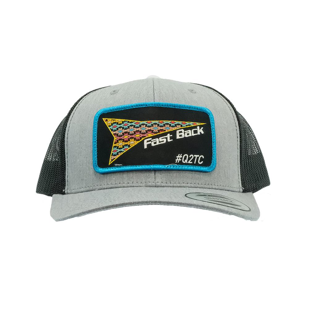 Fast Back Hats OSFA / HEATHER_GREY/BLACK Fast Back Heather Grey and Black with Aztec Patch Meshback Cap