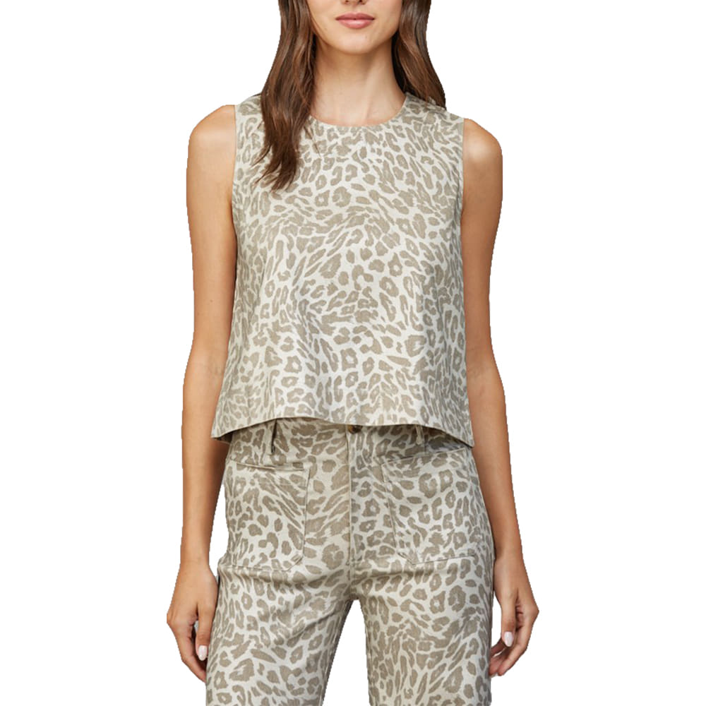 Fate Apparel Metallic Animal Print Sleeveless Top