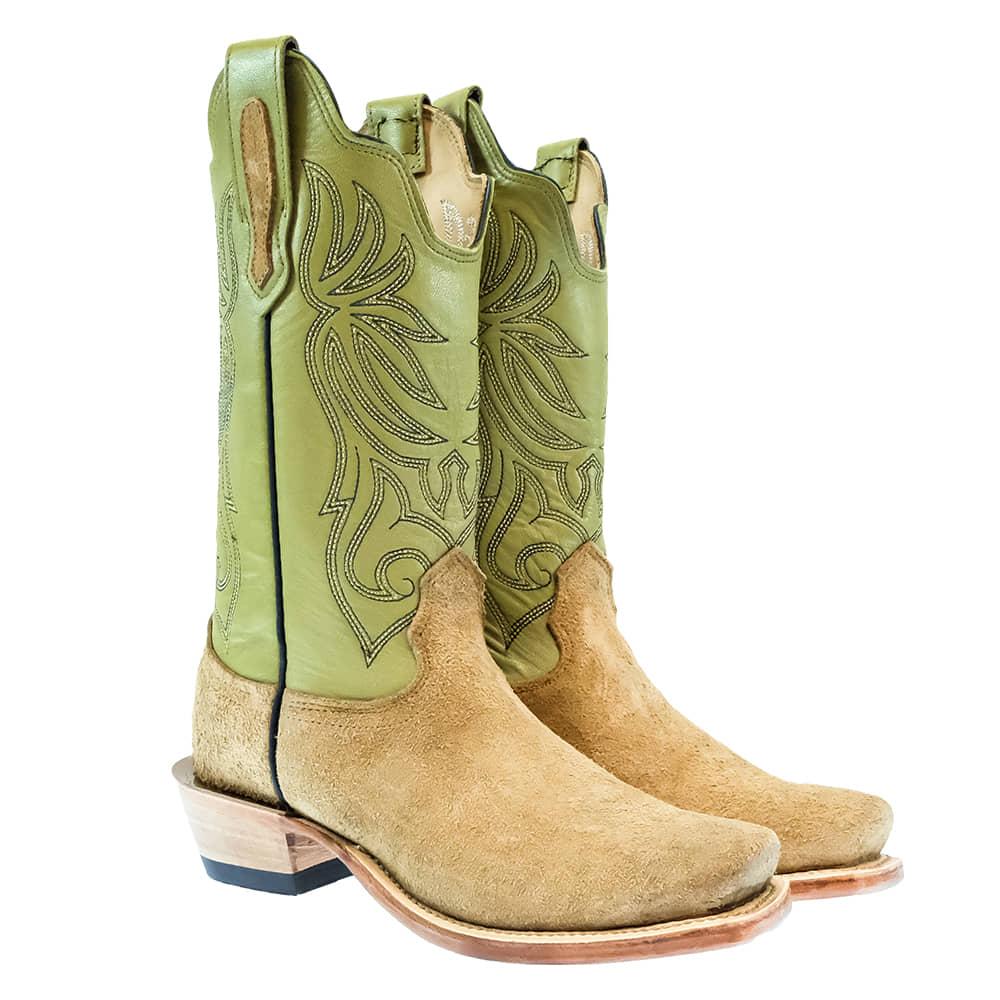 Fenoglio Footwear Fenoglio Custom Cognac Puma Rough Out 12" Shaft Sage Green Women's Boots