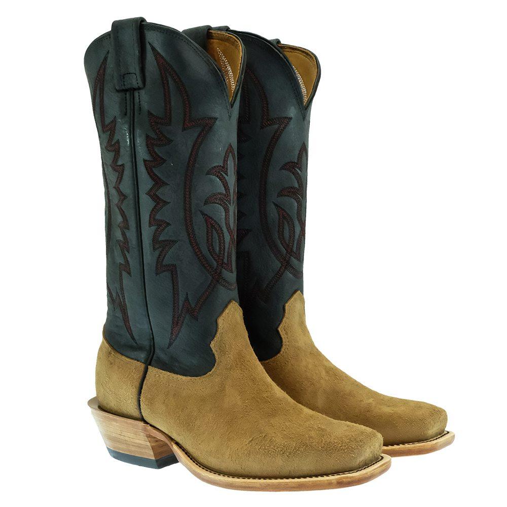 Fenoglio Footwear Fenoglio Men's Natural Brown Rowdy Roughout with Black Upper Boots