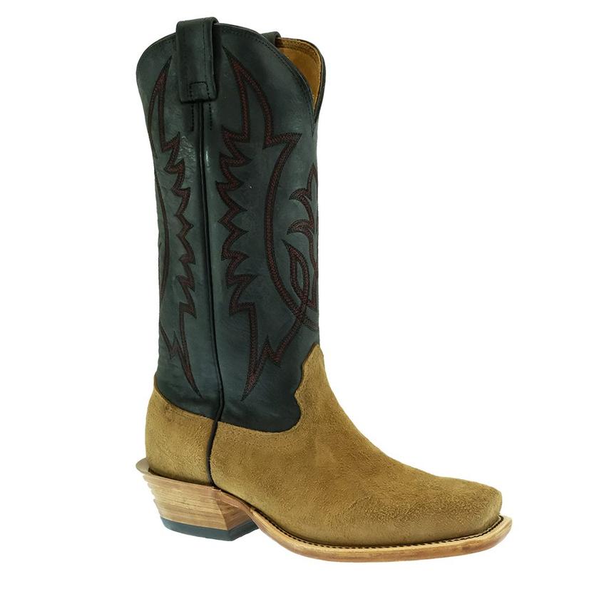 Fenoglio Footwear Fenoglio Men's Natural Brown Rowdy Roughout with Black Upper Boots