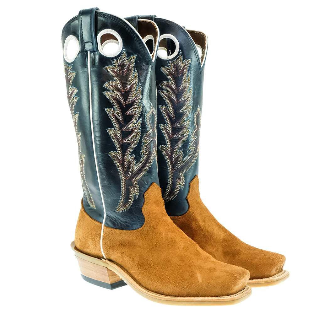 Fenoglio Footwear Fenoglio Men's Red Brown Rough Out with Blue Upper Boots
