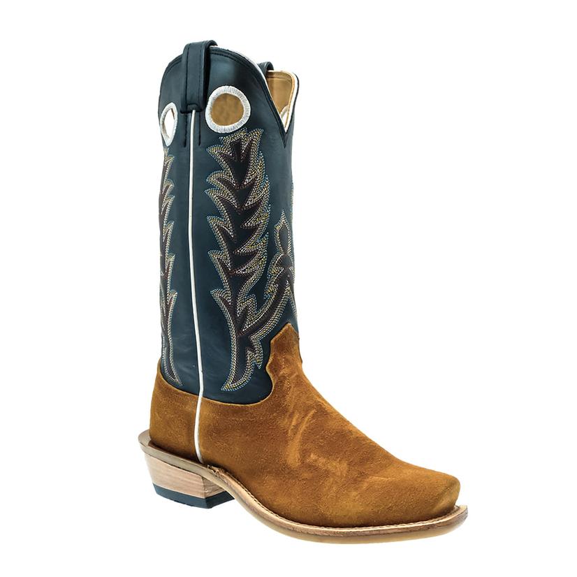 Fenoglio Footwear Fenoglio Men's Red Brown Rough Out with Blue Upper Boots