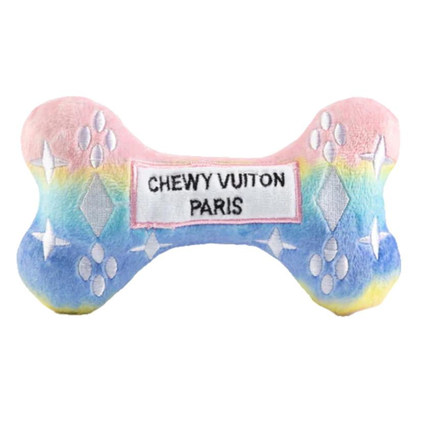 Haute Diggity Dog Supplies L / Multi Haute Diggity Dog Large Pink Ombre Chewy Vuiton Bone Squeaker Dog Toy