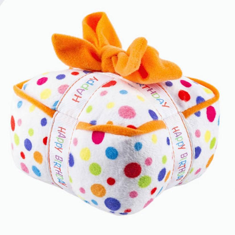 Haute Diggity Dog Supplies Multi Haute Diggity Dog Happy Birthday Gift Box Dog Toy