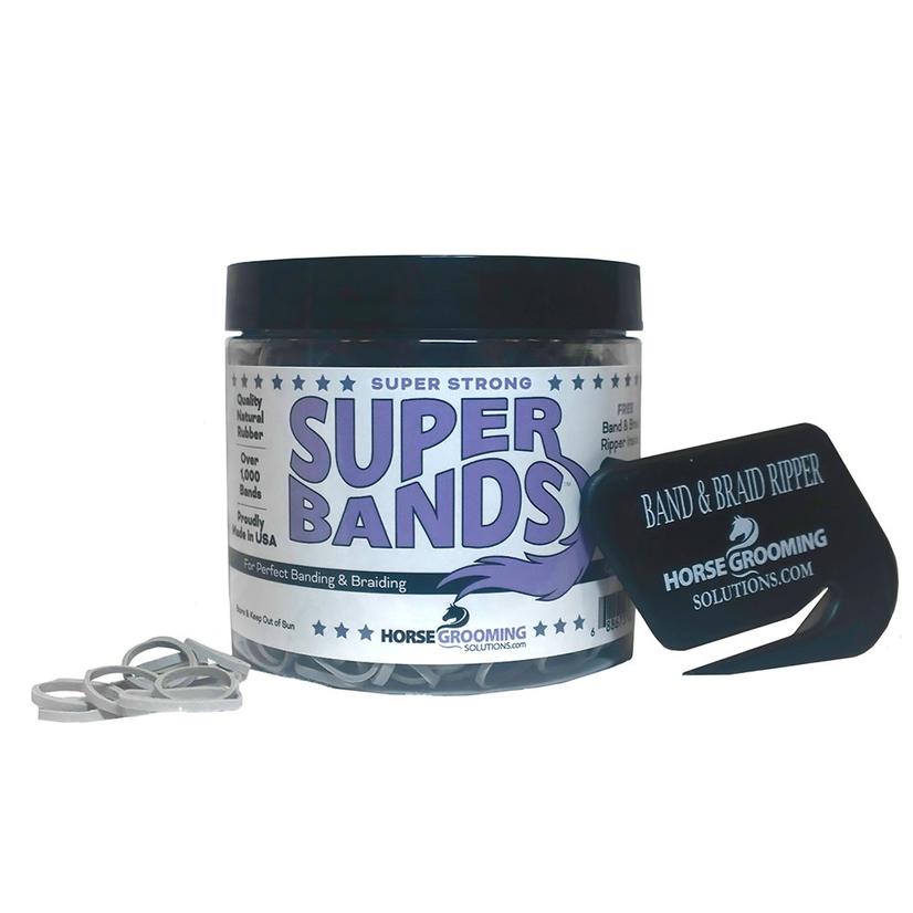 Healthy Hair Care Supplies Grey Super Bands Mane Bands with Cutter - Asst Colors