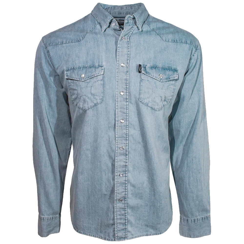 Hooey Apparel Hooey Men's Denim Chambray Sol Long Sleeve Snap Shirt