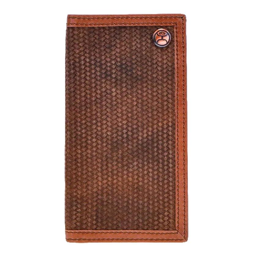Hooey Brown / OSFA Hooey Men's Basketweave Embossed Rough Out Rodeo Wallet
