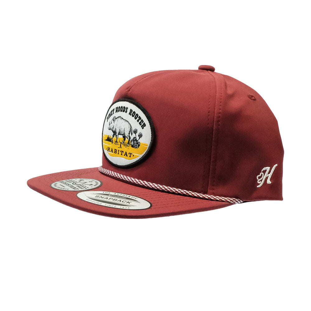Hooey Hats Hooey Habitat Red 5 Panel Trucker With Multi Color Oval Patch Cap