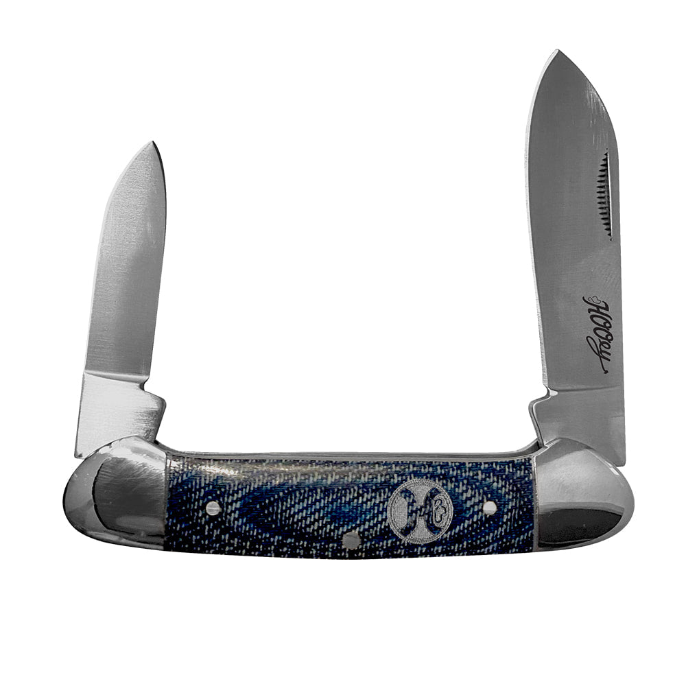 Hooey Knives Hooey Blue Denim Micarta Canoe Knife