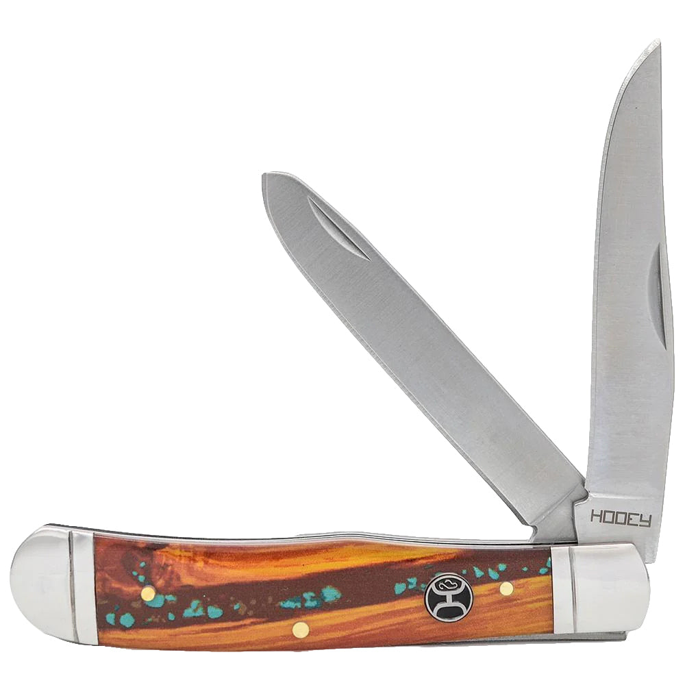 Hooey Knives Hooey Durango Brown and Turquoise Large Trapper Knife