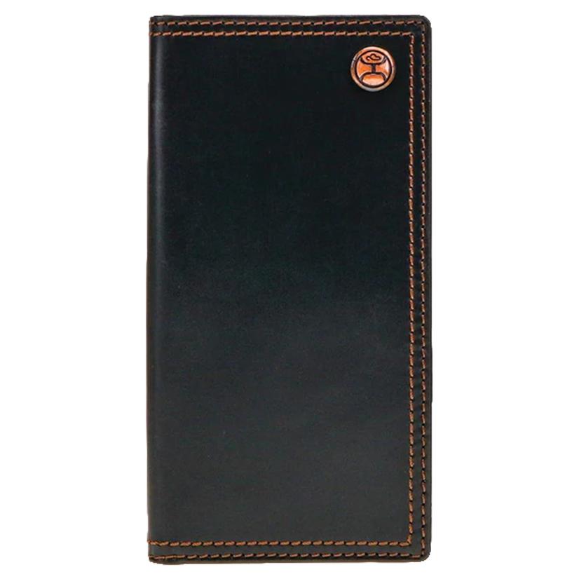 Hooey Other Black / OSFA Hooey Smooth Black Rodeo Wallet with Brown Double Stitched Accent Edge
