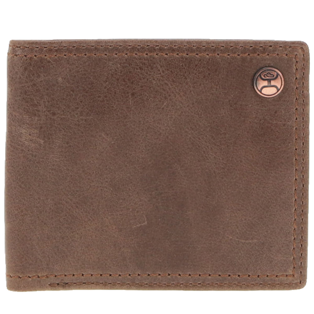 Hooey Other Hooey Classic Smooth Brown Bifold Wallet with Brown Double Stitched Edge