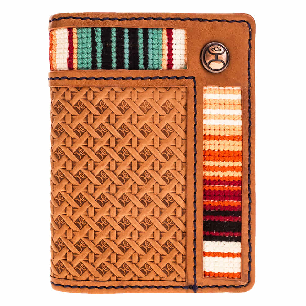 Hooey Other Hooey Tarlo Basket Weave Tan/Serape Bifold Money Clip