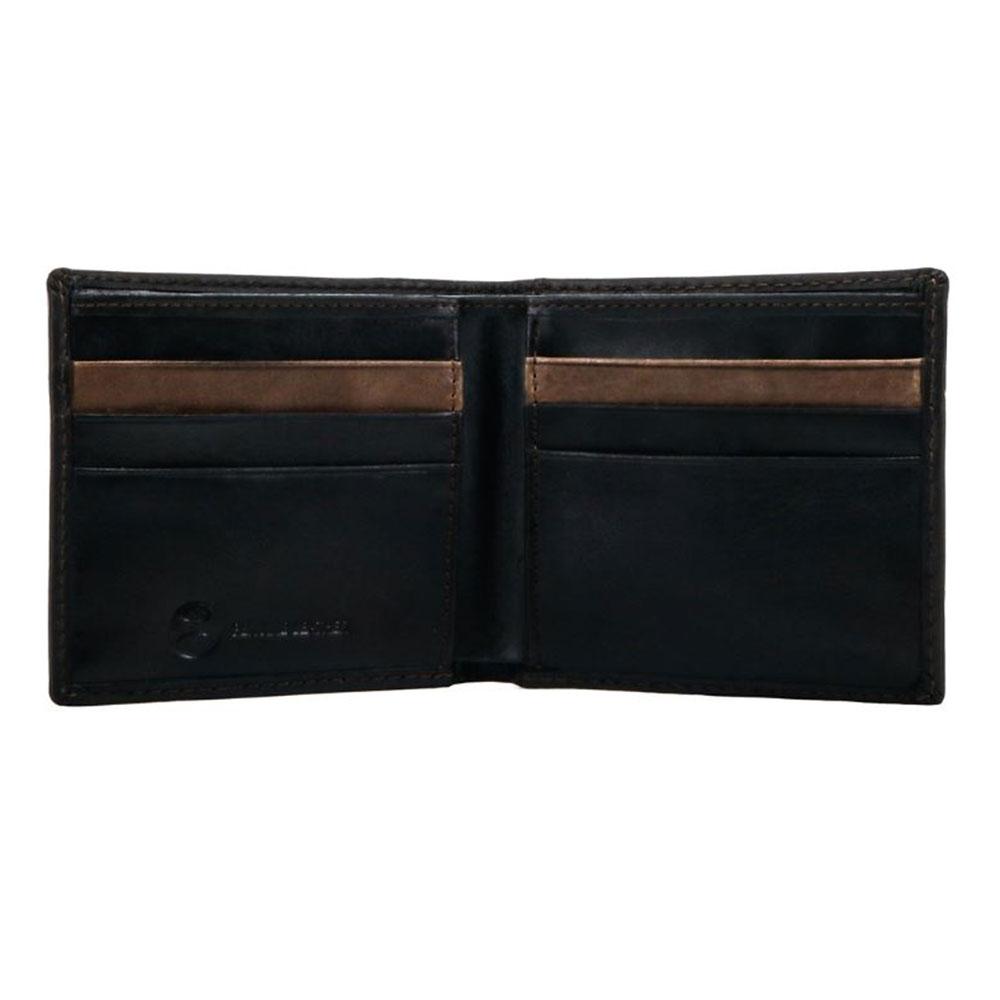 Hooey Other OSFA / BLACK Hooey Black Bifold Wallet with Brown Double Stitched Accent Edge