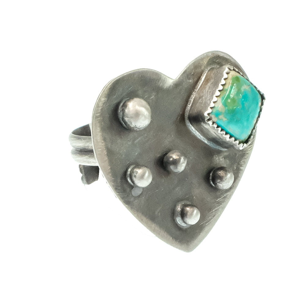 Horse Money Turquoise Co Jewelry Silver Vintage Reese Adjustable Heart Ring