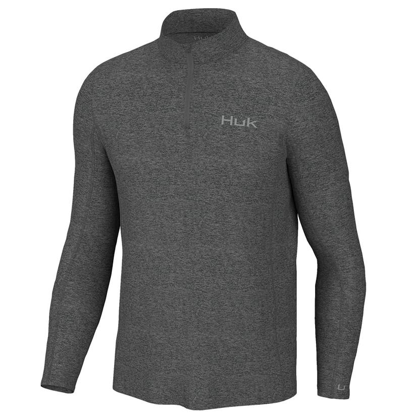 Huk Apparel Huk Coldfront Volcanic Ash Heather Quarter Zip Men's Sweater