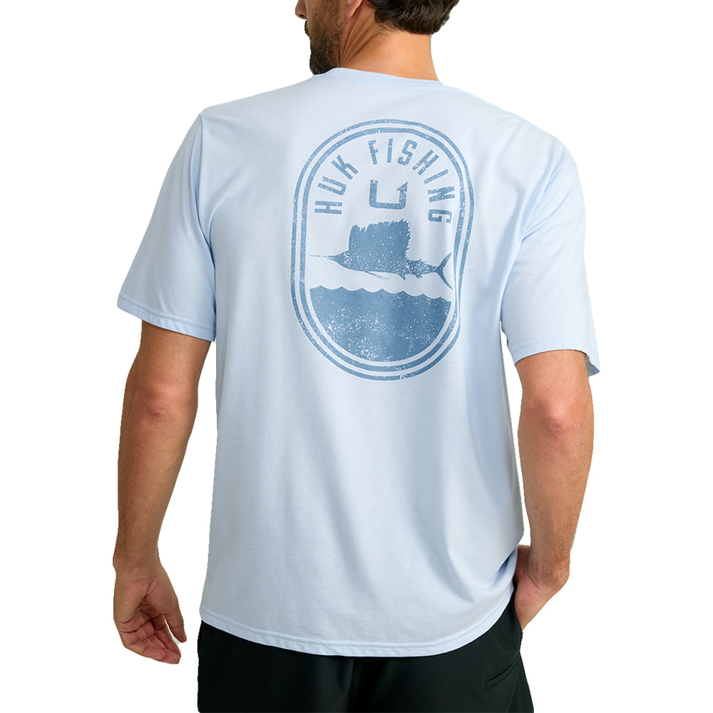 Huk Apparel Huk Ice Water Sail Angler Graphic Crew Neck Men's T-Shirt