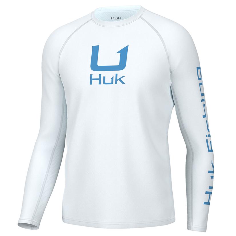 Huk Apparel Huk Icon White Graphic Long Sleeve Men's Shirt