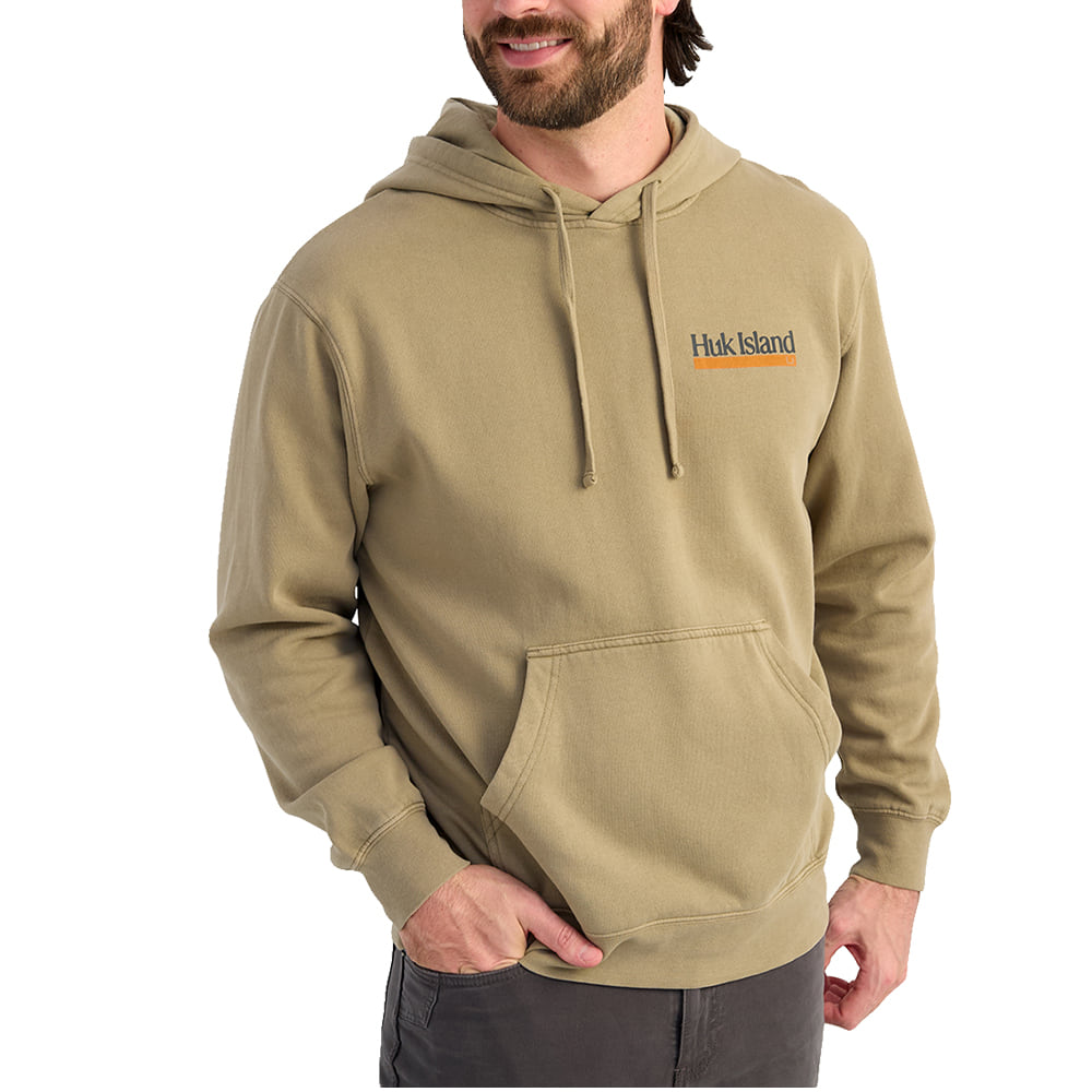 Huk Apparel Huk Men's Huk Island Cotton Fleece Hoodie in Overland