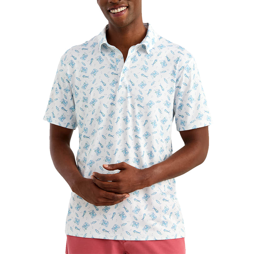 Huk Apparel Huk Men's White 8 Pursuit Polo