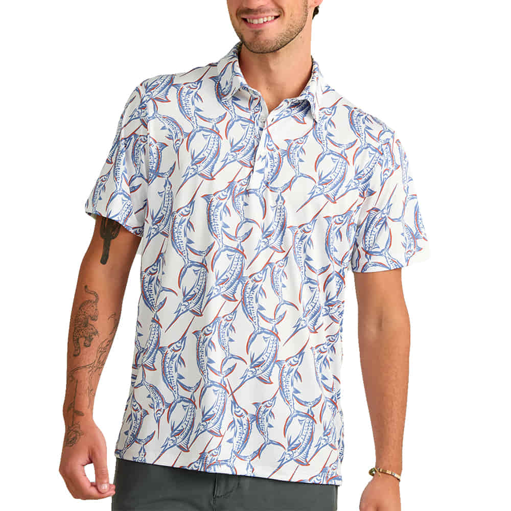 Huk Apparel Huk Men's White 9 Pursuit Polo
