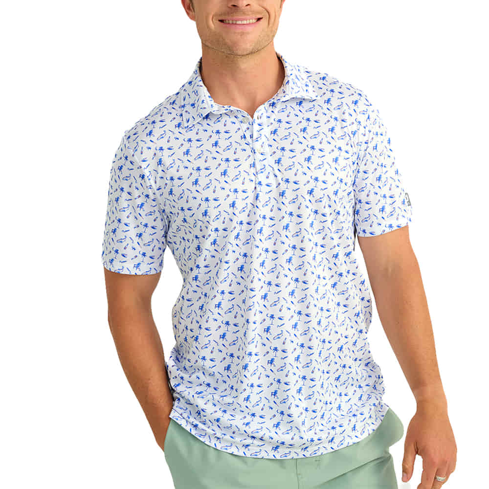 Huk Apparel Huk Pursuit Men's Short Sleeve Printed Polo In White 2