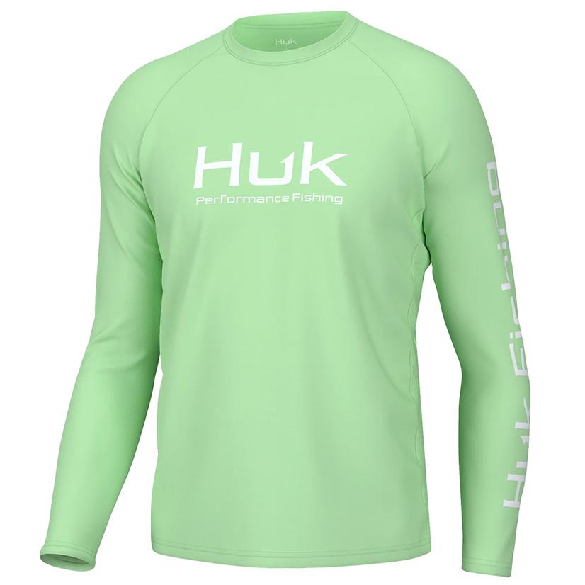 Huk Apparel Huk Vented Pursuit Long Sleeve Graphic Patina Green Men's Shirt