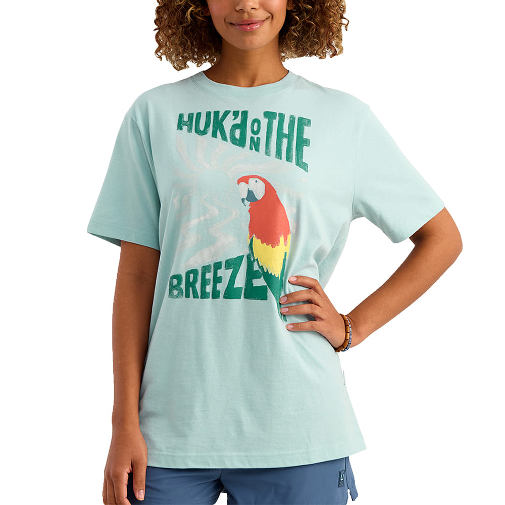 Huk Apparel Huk Women's Parrot Breeze Oversized Tee in Heron Blue