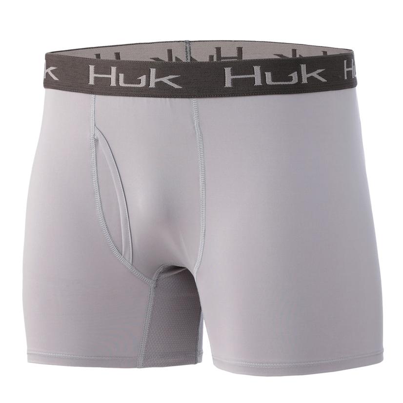 Huk Apparel Overcast Grey / 3XL Huk Overcast Grey Solid Men's Boxer Briefs - Xtra-Small