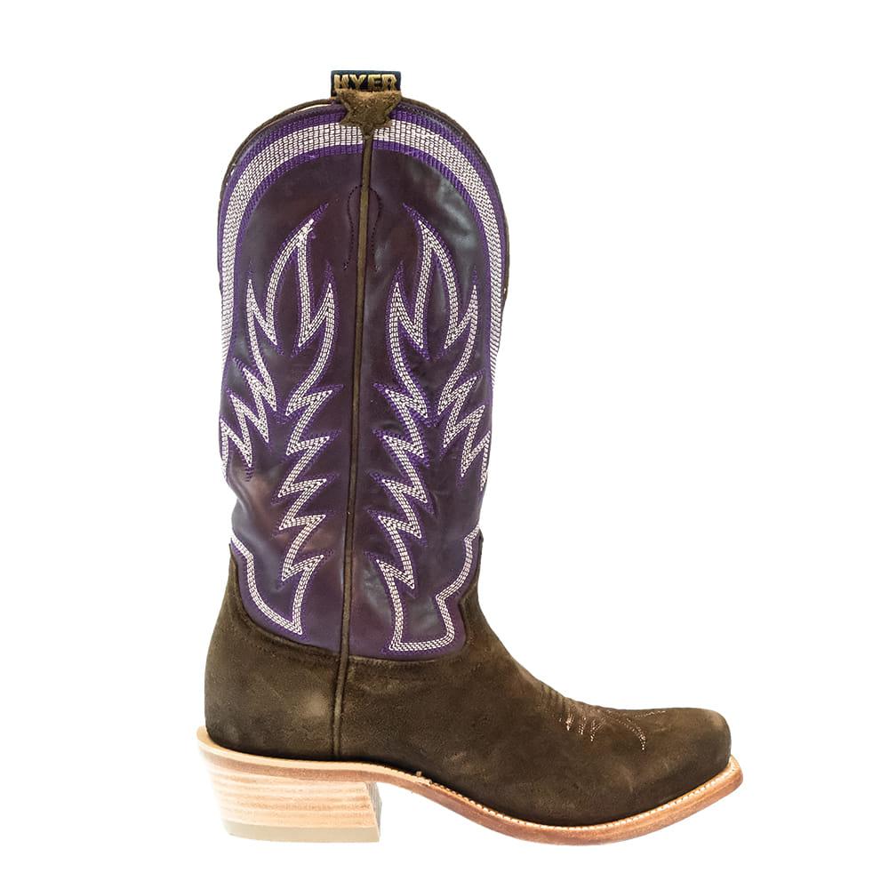 Hyer Boots Footwear Hyer Boots Culver Rough Out Eggplant Vintage Goat Shaft Men's Boots