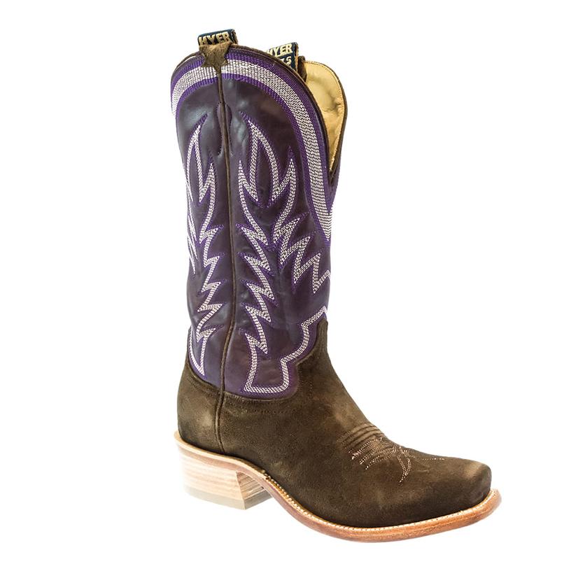 Hyer Boots Footwear Hyer Boots Culver Rough Out Eggplant Vintage Goat Shaft Men's Boots