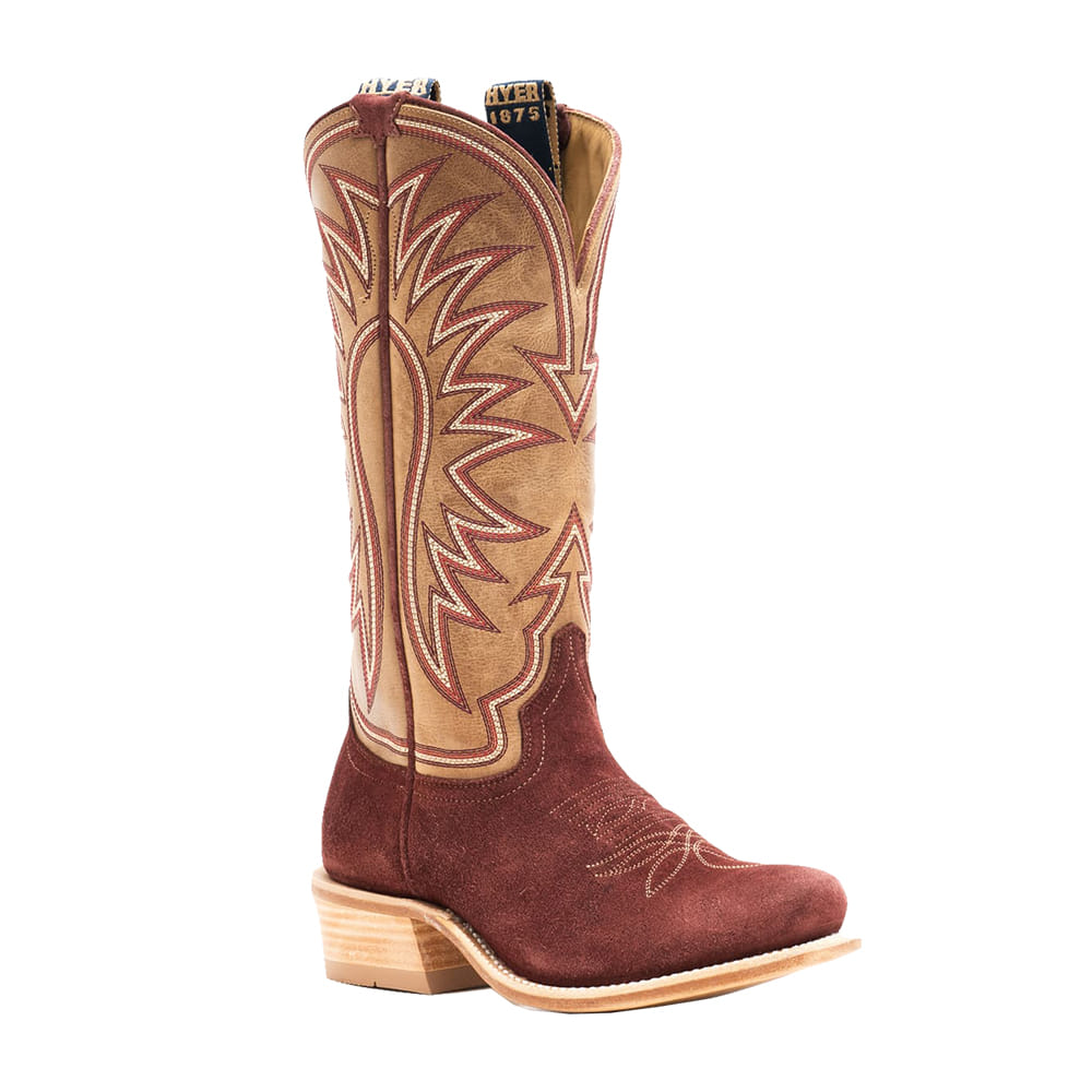 Hyer Boots Footwear WOMENS ROSE HILL BURGANDY ROUGHOUT