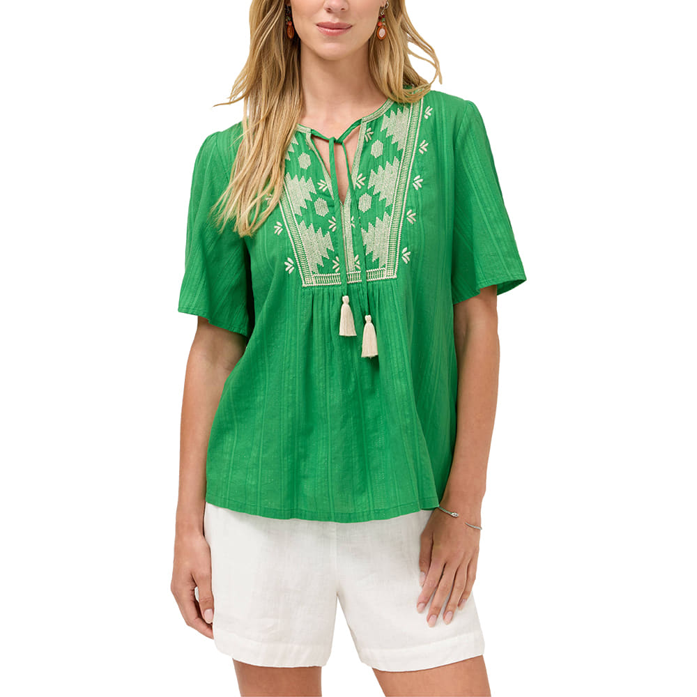 Johnny Was Apparel Johnny Was Women's Prairie Blouse in Green