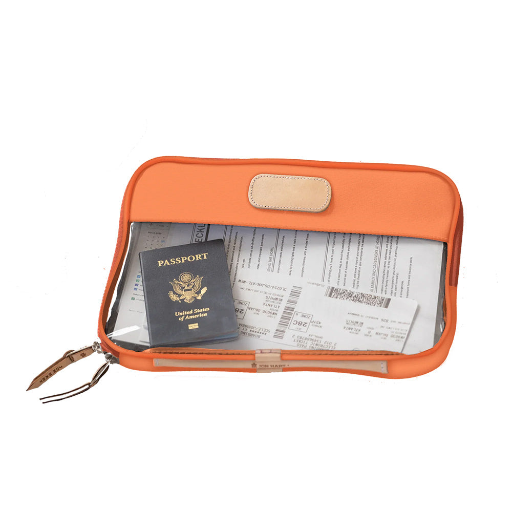 Jon Hart Other Jon Hart Clear and Sherbert Folio Coated Canvas Folio Bag