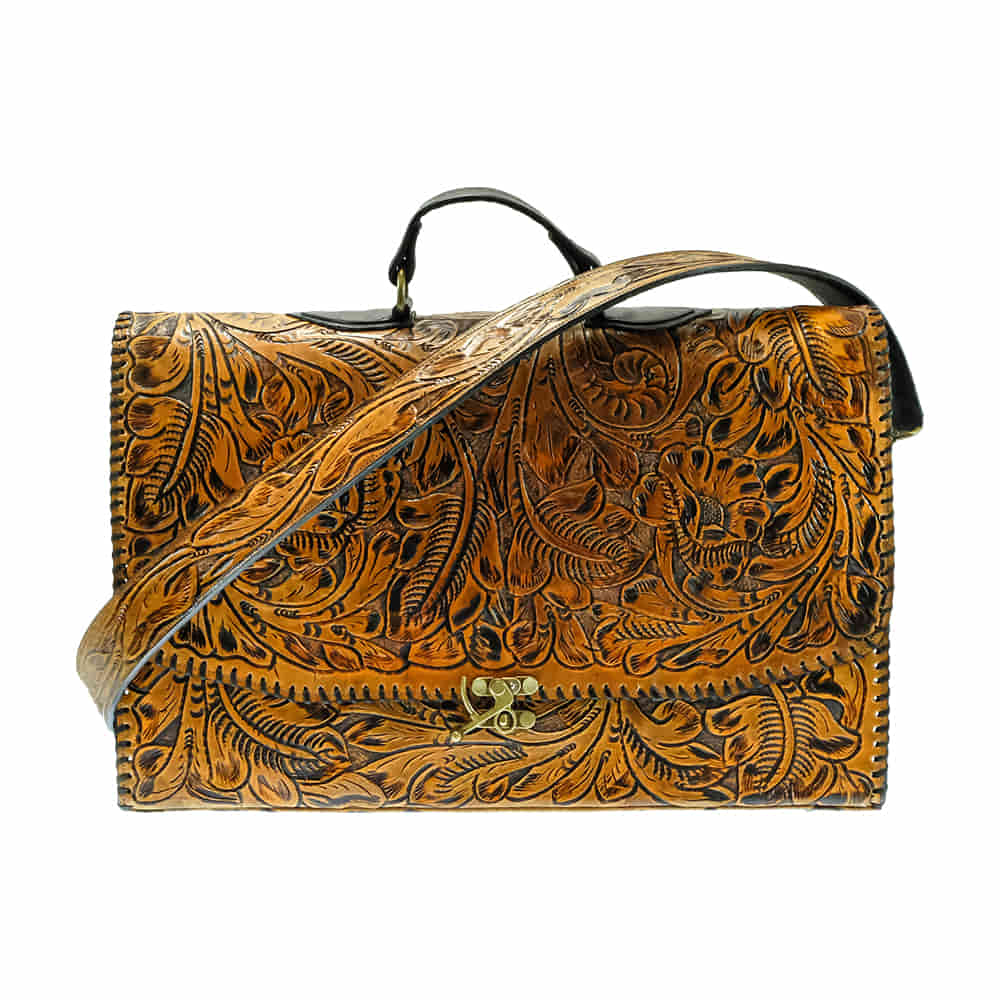Juan Antonio Other Brown Juan Antonio Mocha Flower Tooled Tote