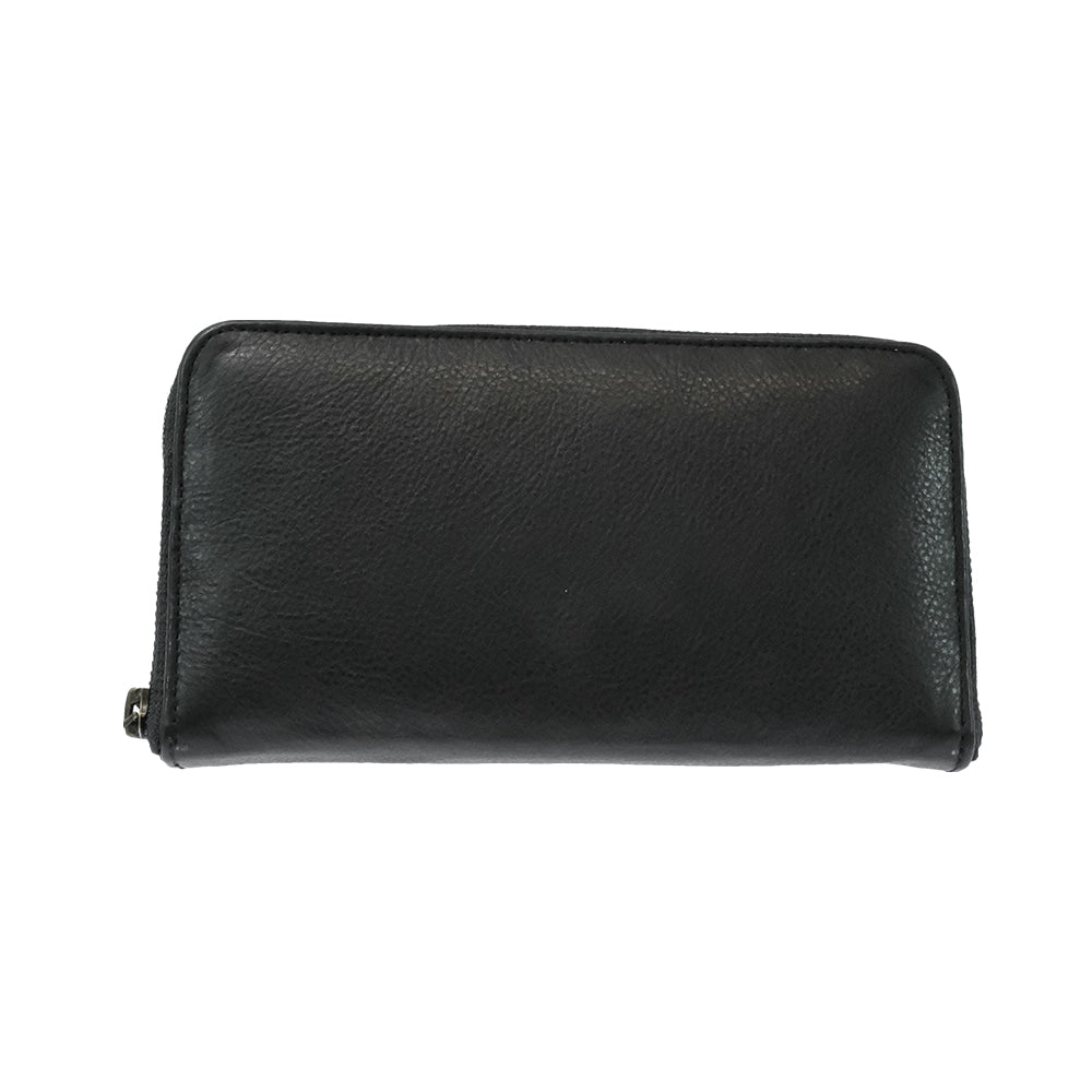 Juan Antonio Other Juan Antonio Black Italian Leather with Brass Zipper Wallet