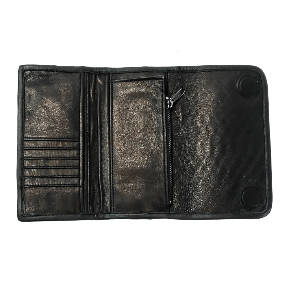 Juan Antonio Other Juan Antonio Black Italian Leather with Python Flap Wallet