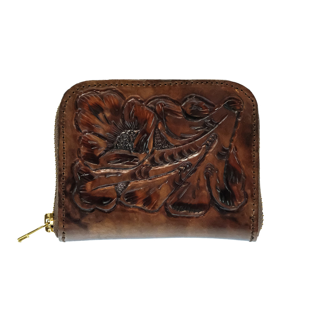 Juan Antonio Other Juan Antonio Brown Tooled Small Zip Wallet