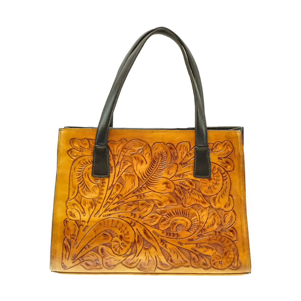 Juan Antonio Other Tan Juan Antonio Leaf Tooled Saddle Tan Handbag