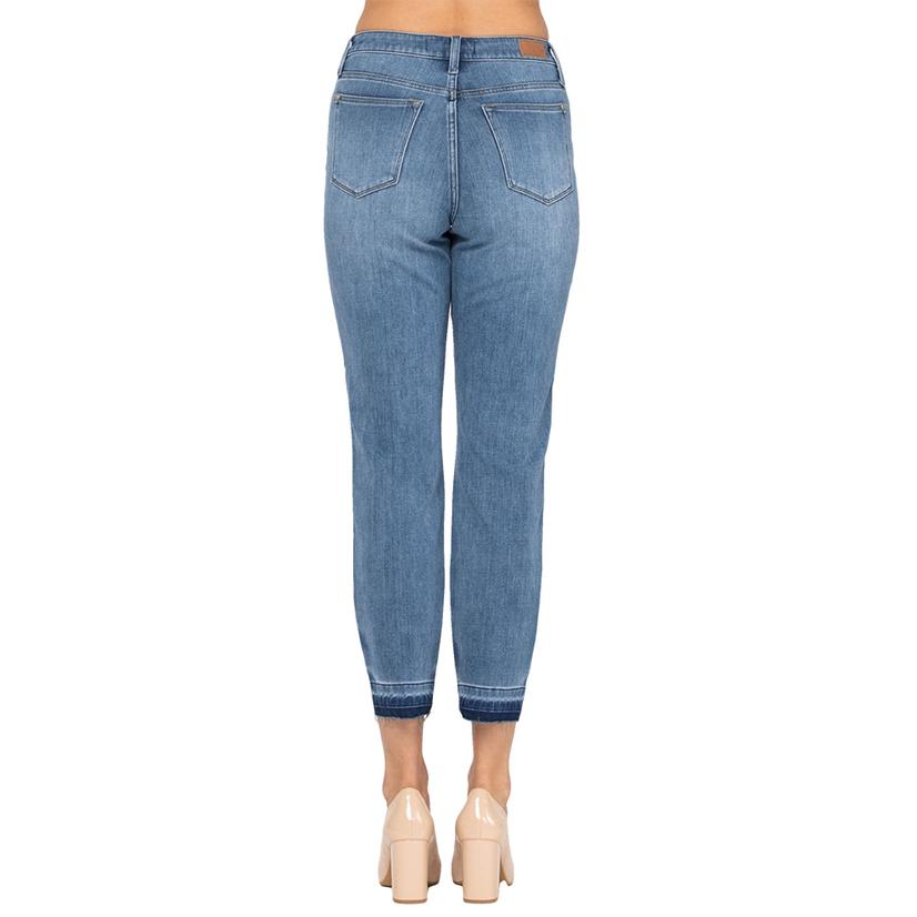 Judy Blue Apparel Judy Blue Therma Denim Thermal Undone Hem Dark Wash Women's Jeans