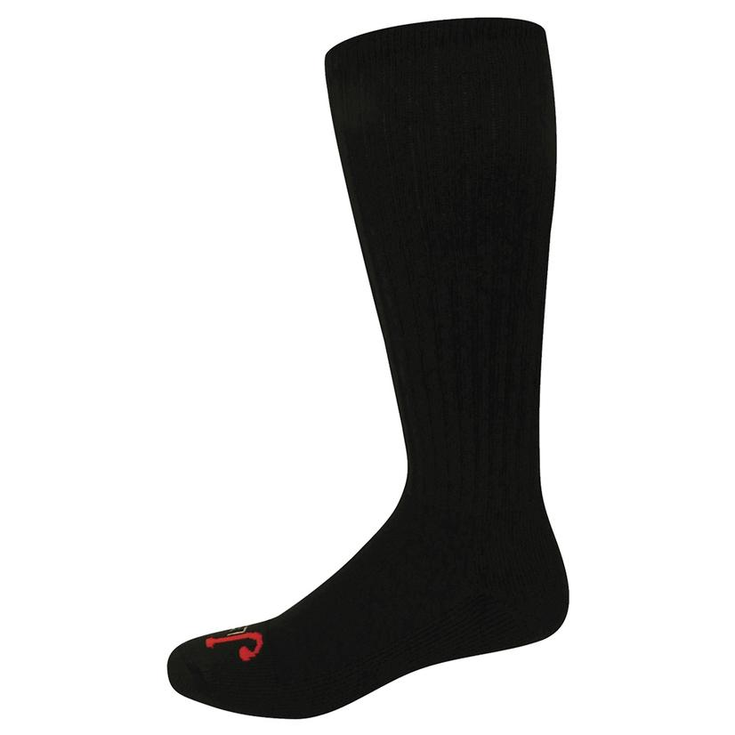 Justin Brands Apparel Justin Half Calf Cushion Over the Calf Black Socks - 3 Pack