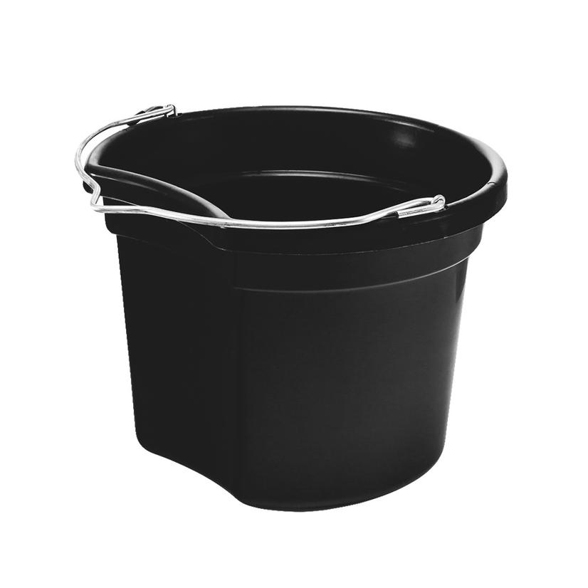 K And D Equestrian Supplies Black Small Economy Flat Back Bucket 8 Qt.