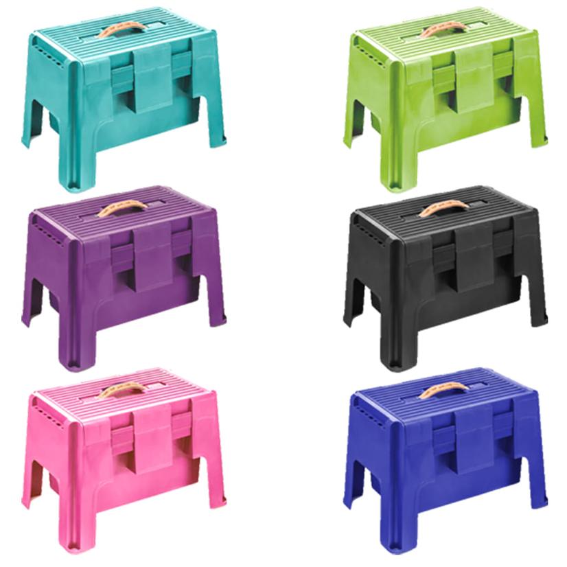 K And D Equestrian Supplies Grooming Stool with Flip-top Tool Box and Storage Compartment - Asst Colors