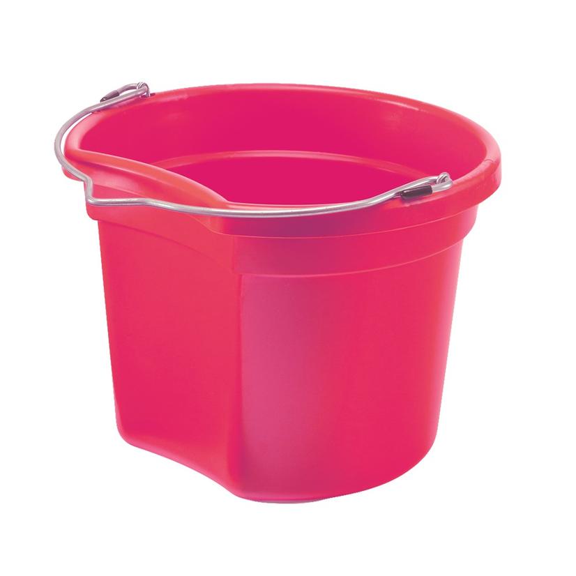 K And D Equestrian Supplies Pink Small Economy Flat Back Bucket 8 Qt.