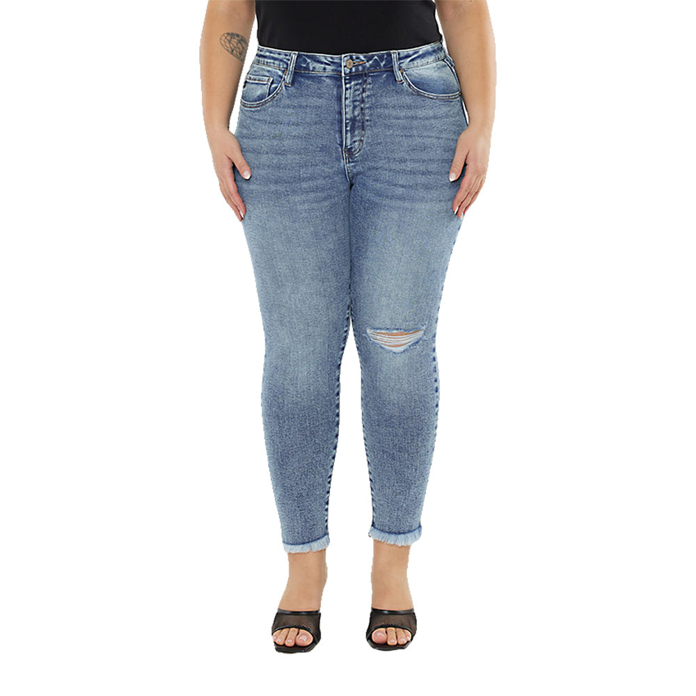 Kancan Apparel Kancan Bellita High Rise Medium Ankle Skinny Medium Acid Wash Women's Plus Size Jeans
