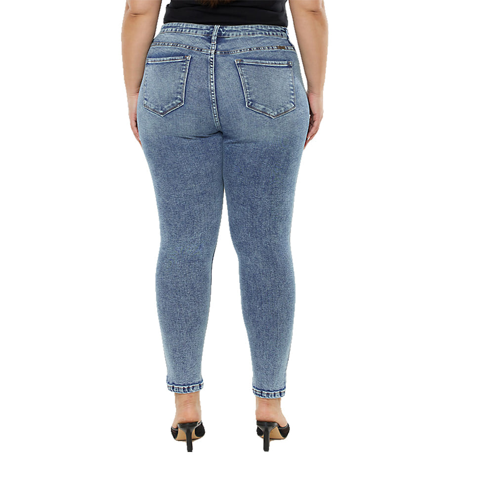 Kancan Apparel Kancan Bellita High Rise Medium Ankle Skinny Medium Acid Wash Women's Plus Size Jeans