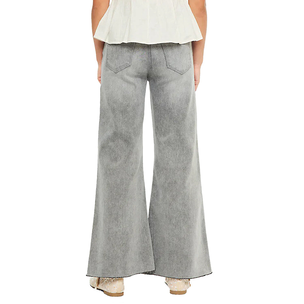 Kancan Apparel Kancan Girl's Gray Palazzo High Rise Crop Jeans