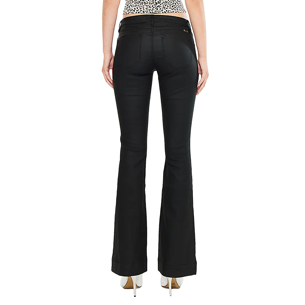 Kancan Apparel Kancan Women's Black Scarlett Low Rise Coated Bootcut Jean