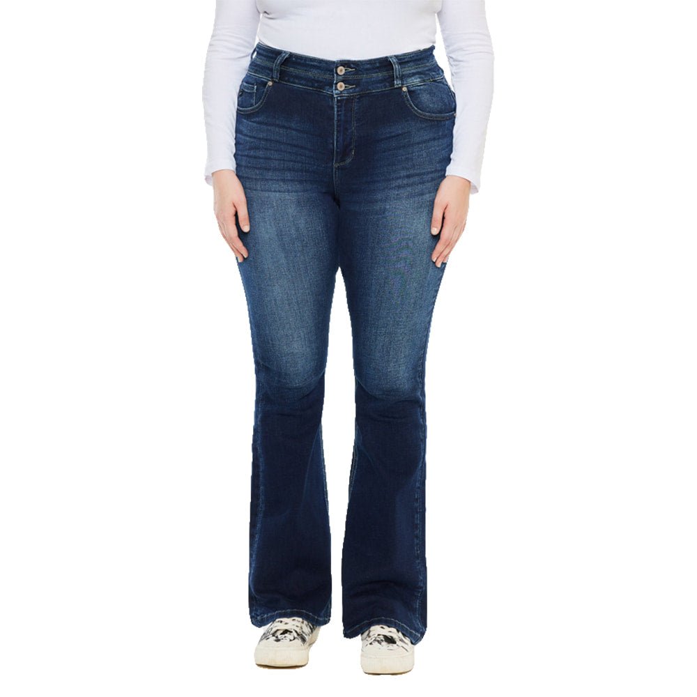 Kancan Apparel Kancan Women's Dark Stone Wash High Rise Bootcut Jeans